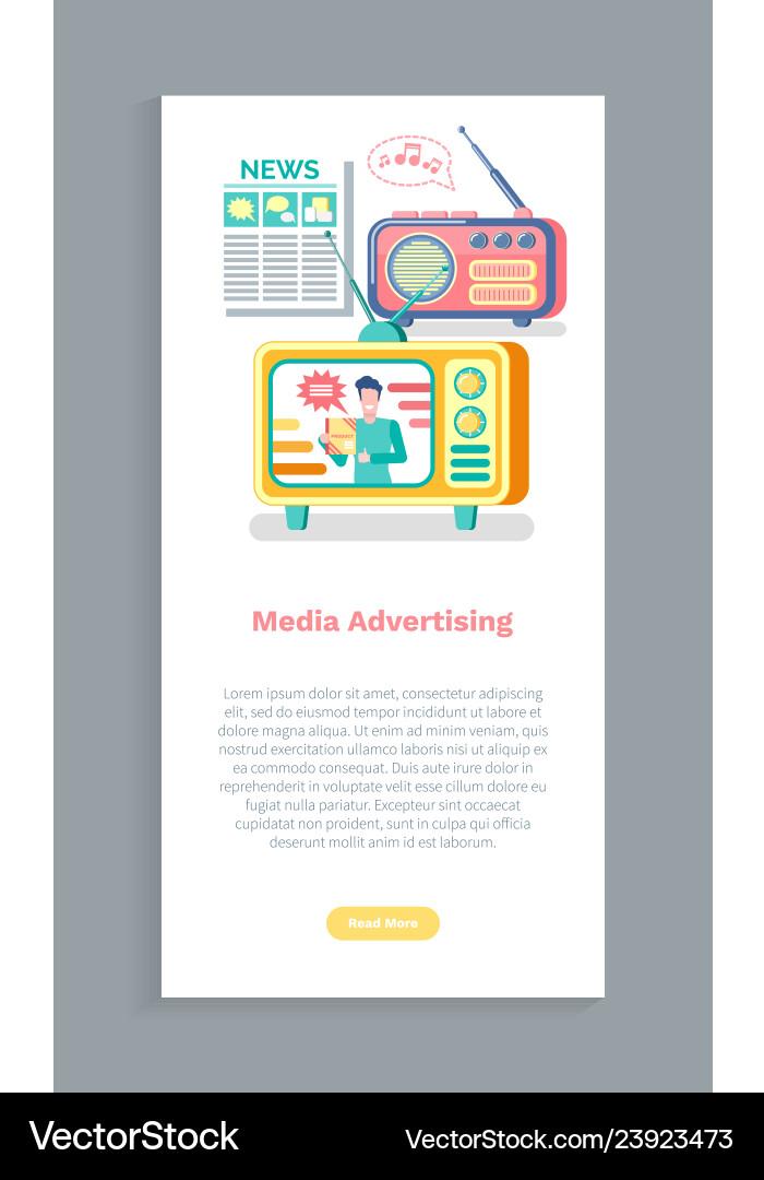 Medienwerbung TV und Radio Zeitung Medienwerbung TV und Radio Zeitung vektorbild