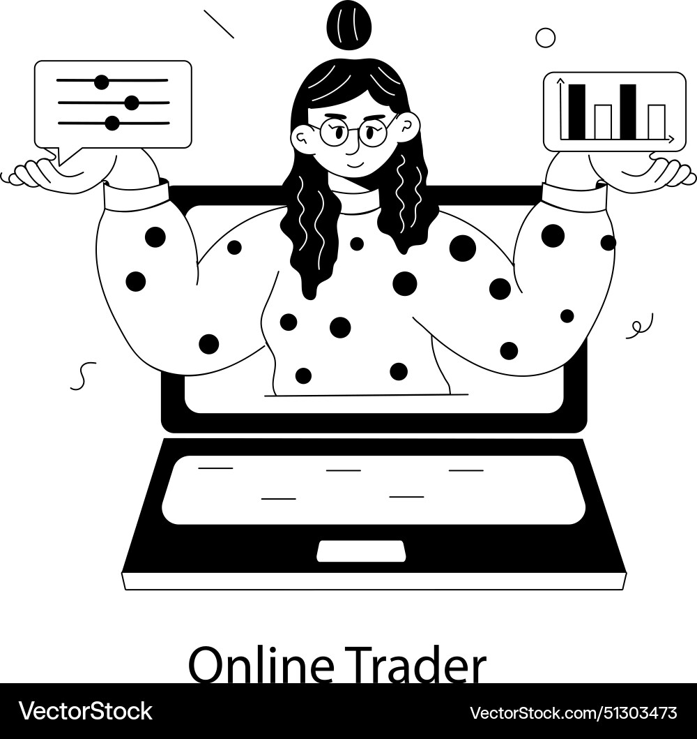 Online trader Vector Image