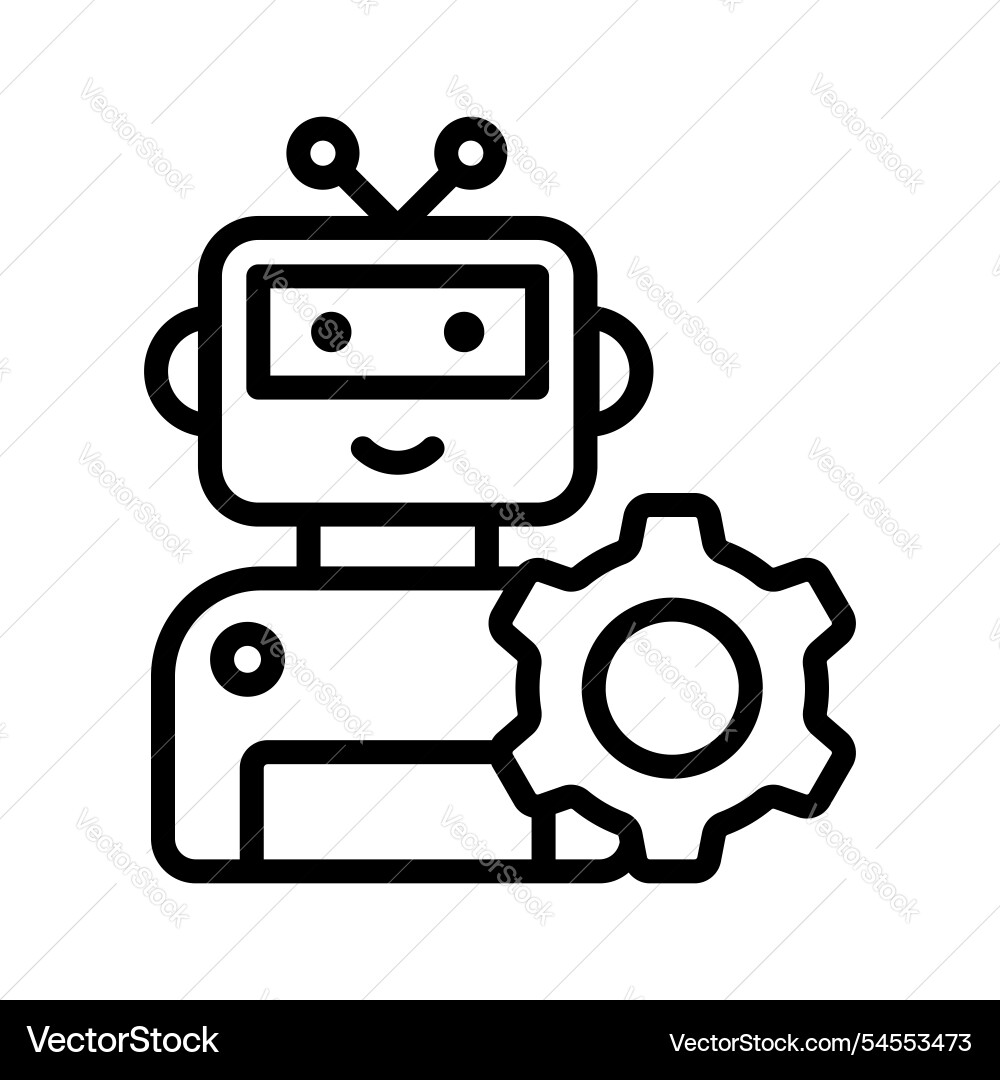 Robot setting vector image