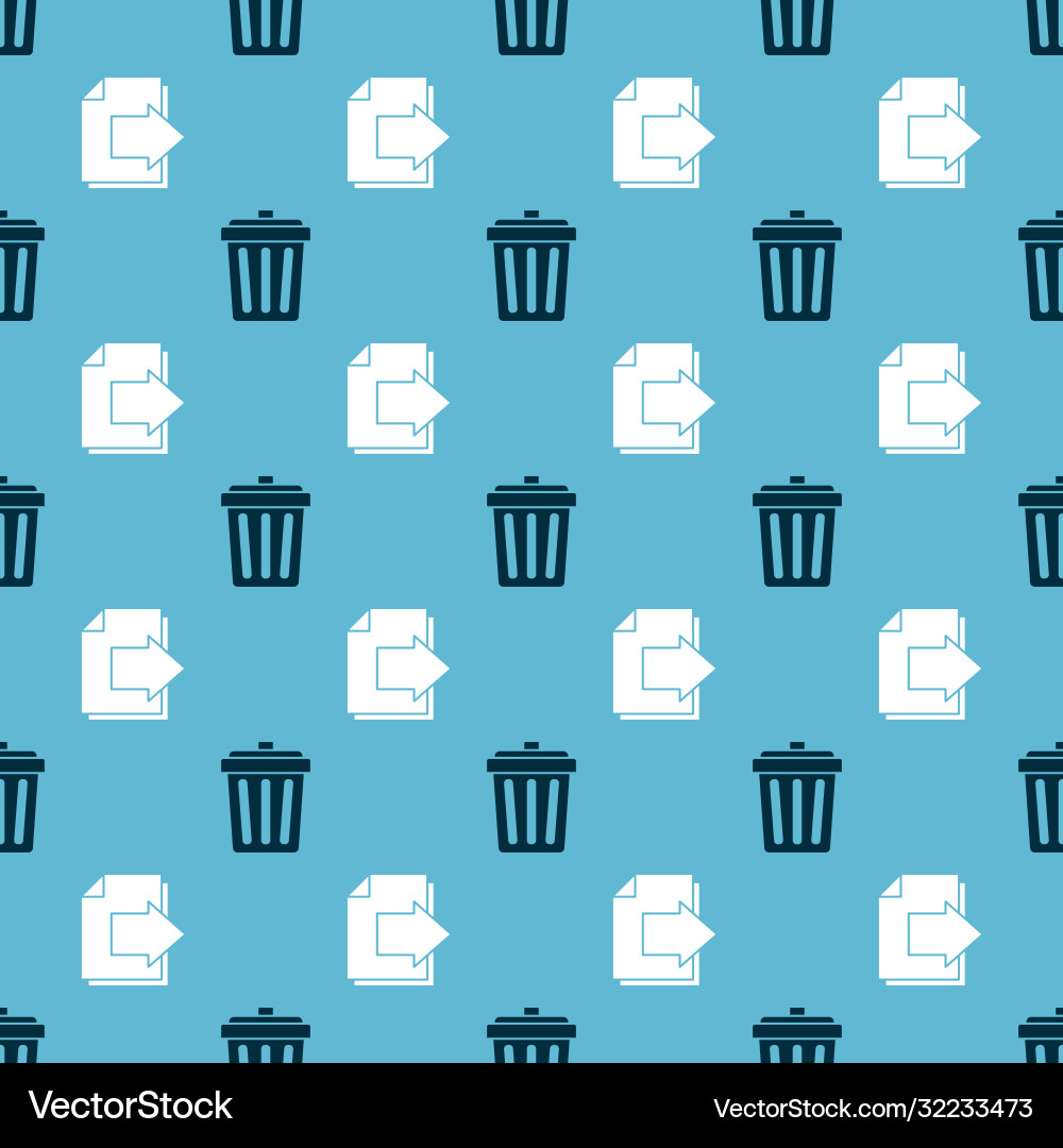 Set trash can and next page arrow on seamless Set trash can and next page arrow on seamless vector image