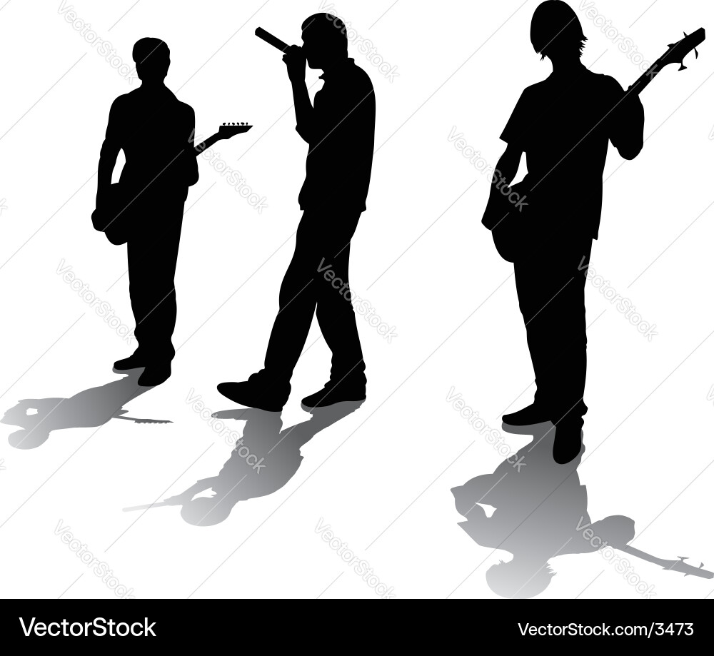 Silhouetted Rock Musicians vector image