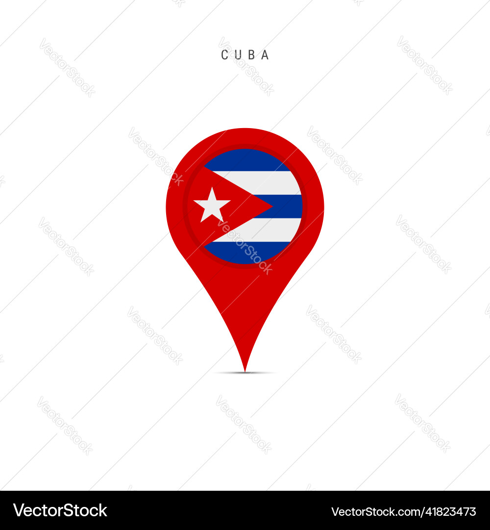 Teardrop map marker with flag of cuba flat Teardrop map marker with flag of cuba flat vector image