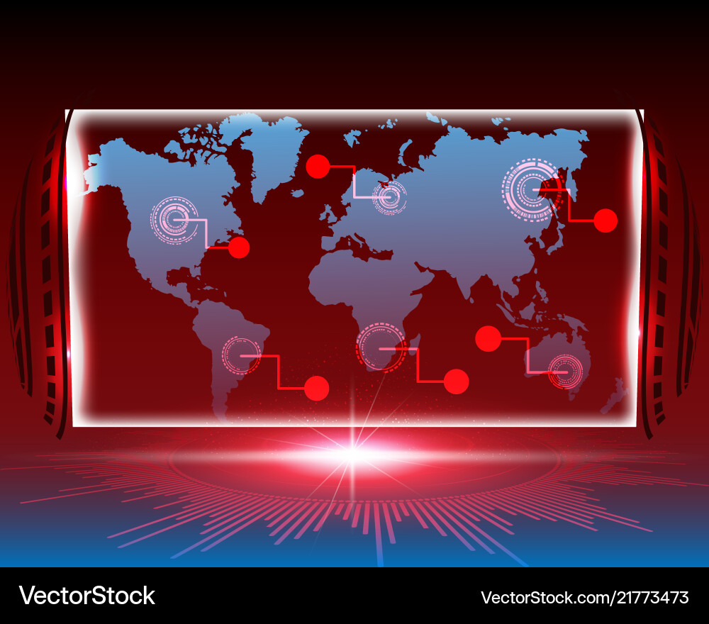 World map cyber line attack by hacker concept World map cyber line attack by hacker concept vector image