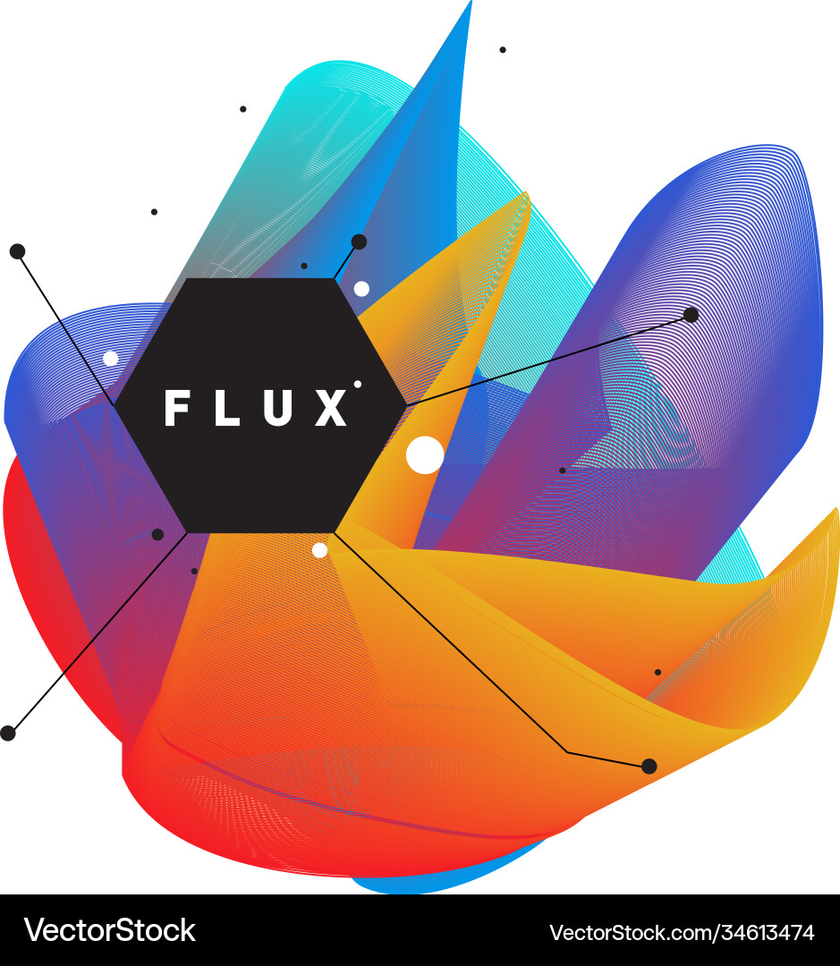 3d colorful wave background dynamic flux effect vector image