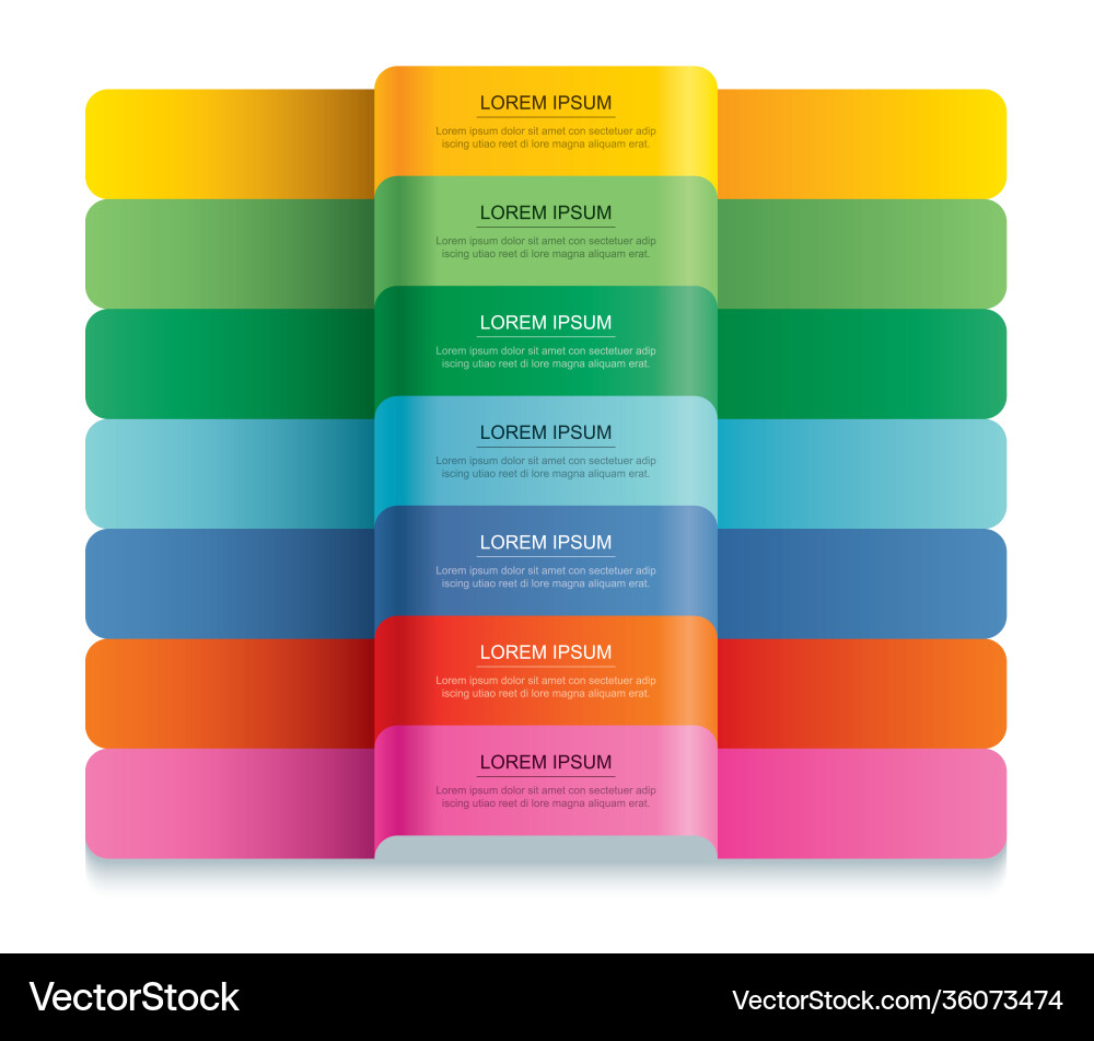7 data infographics tab paper index template 7 data infographics tab paper index template vector image