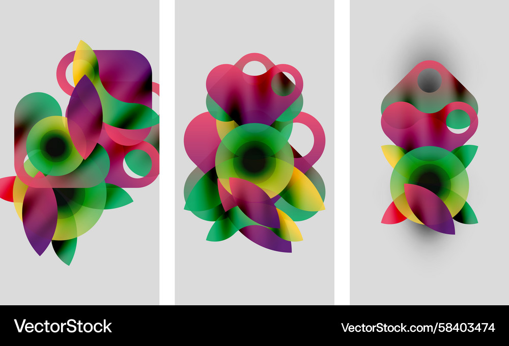 Abstract colorful shapes overlap creating vibrant Vector Image