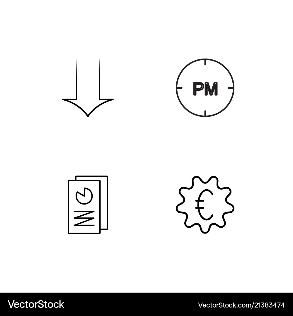 Banking linear icons set simple outline Vector Image