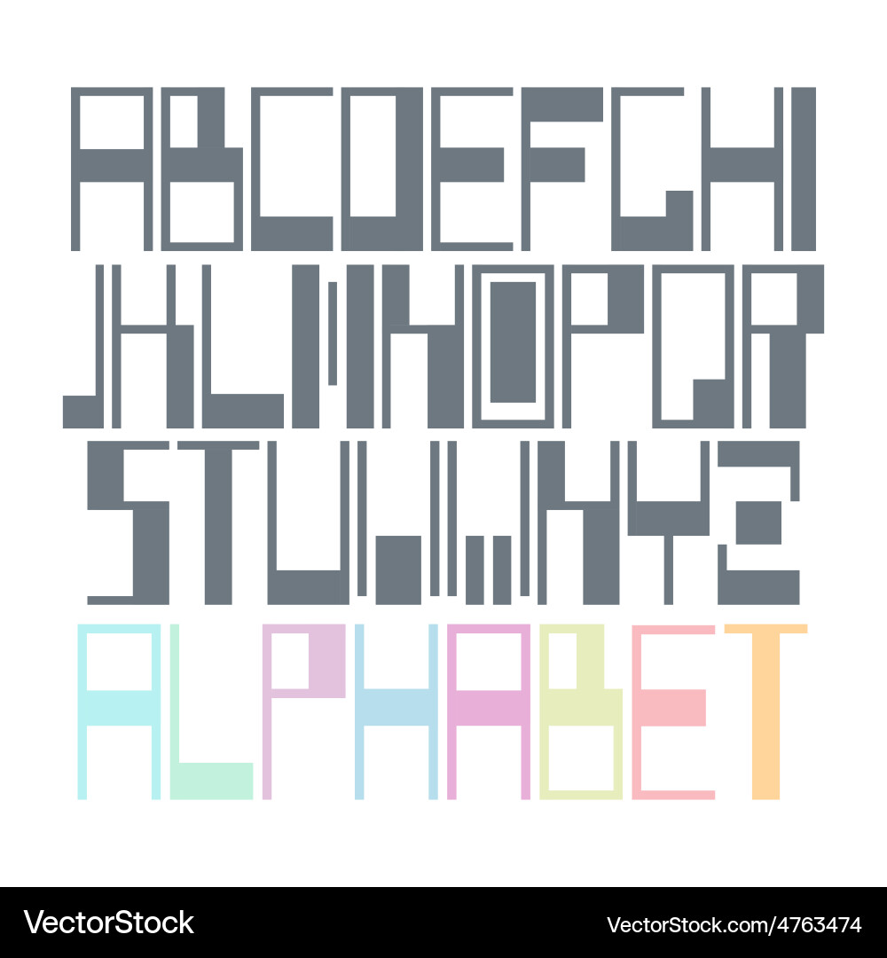 Easily modifiable geometric font Vector Image