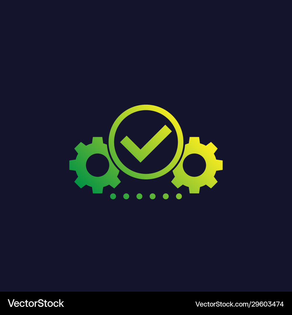 Execution icon with gears vector image