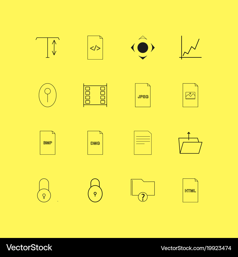 Files and folders linear icon set simple outline vector image