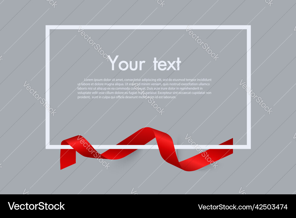 Frame and border of red ribbon template elements Frame and border of red ribbon template elements vector image