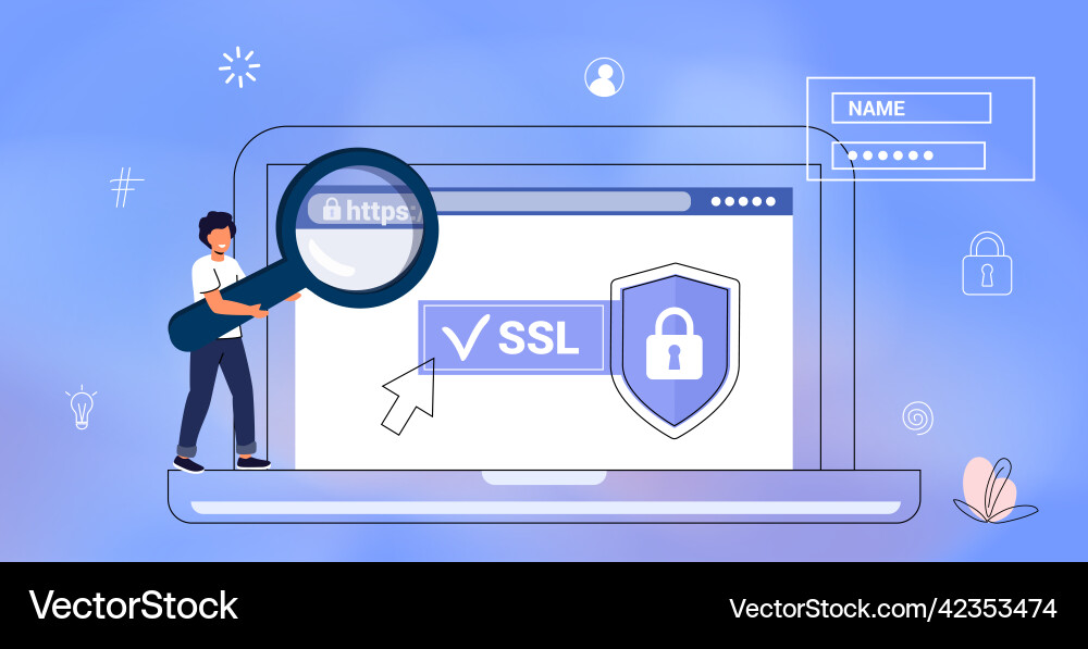 Https protected connection secure protocol Https protected connection secure protocol vector image