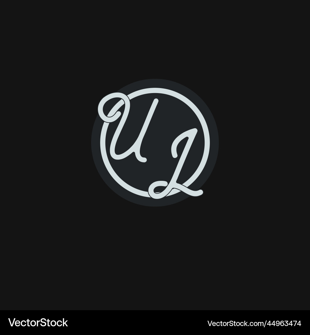 Initialen ul Logo Monogramm mit einfachen Kreislinien Vektorbild