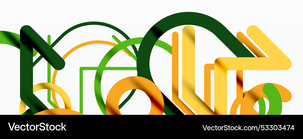 Linear design colorful circles and lines Linear design colorful circles and lines Vector Image
