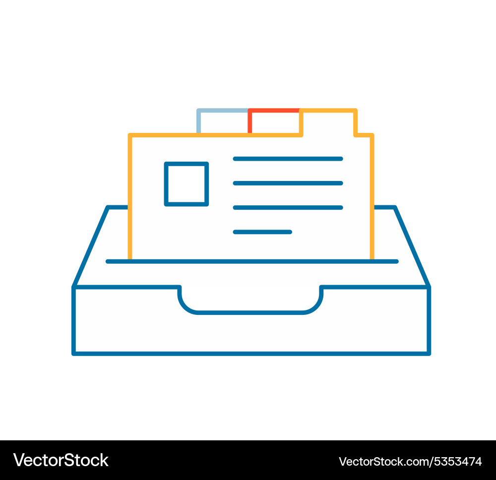 Linear of color card file on white background Vector Image