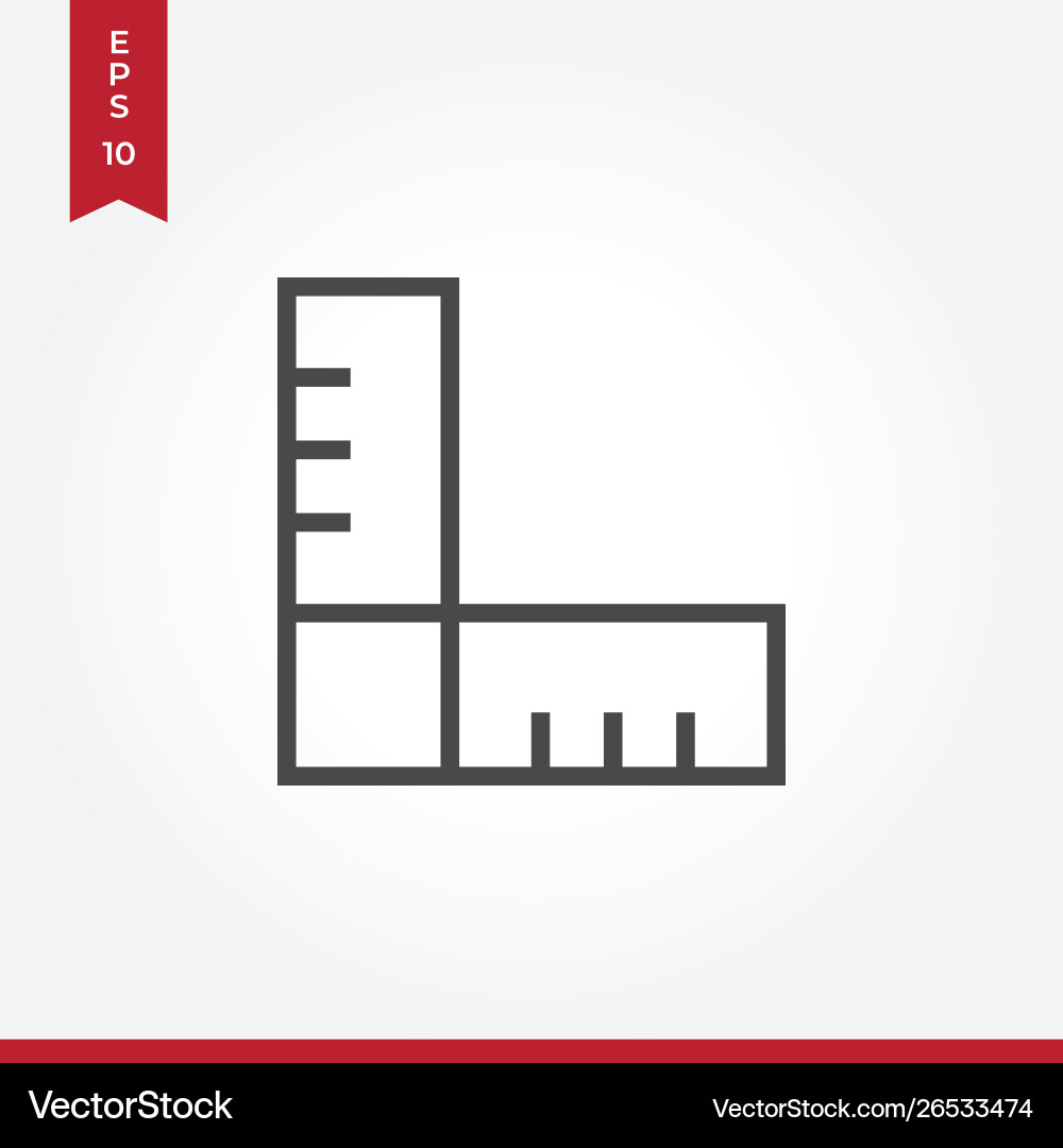 Ruler icon in modern style for web site Ruler icon in modern style for web site vector image
