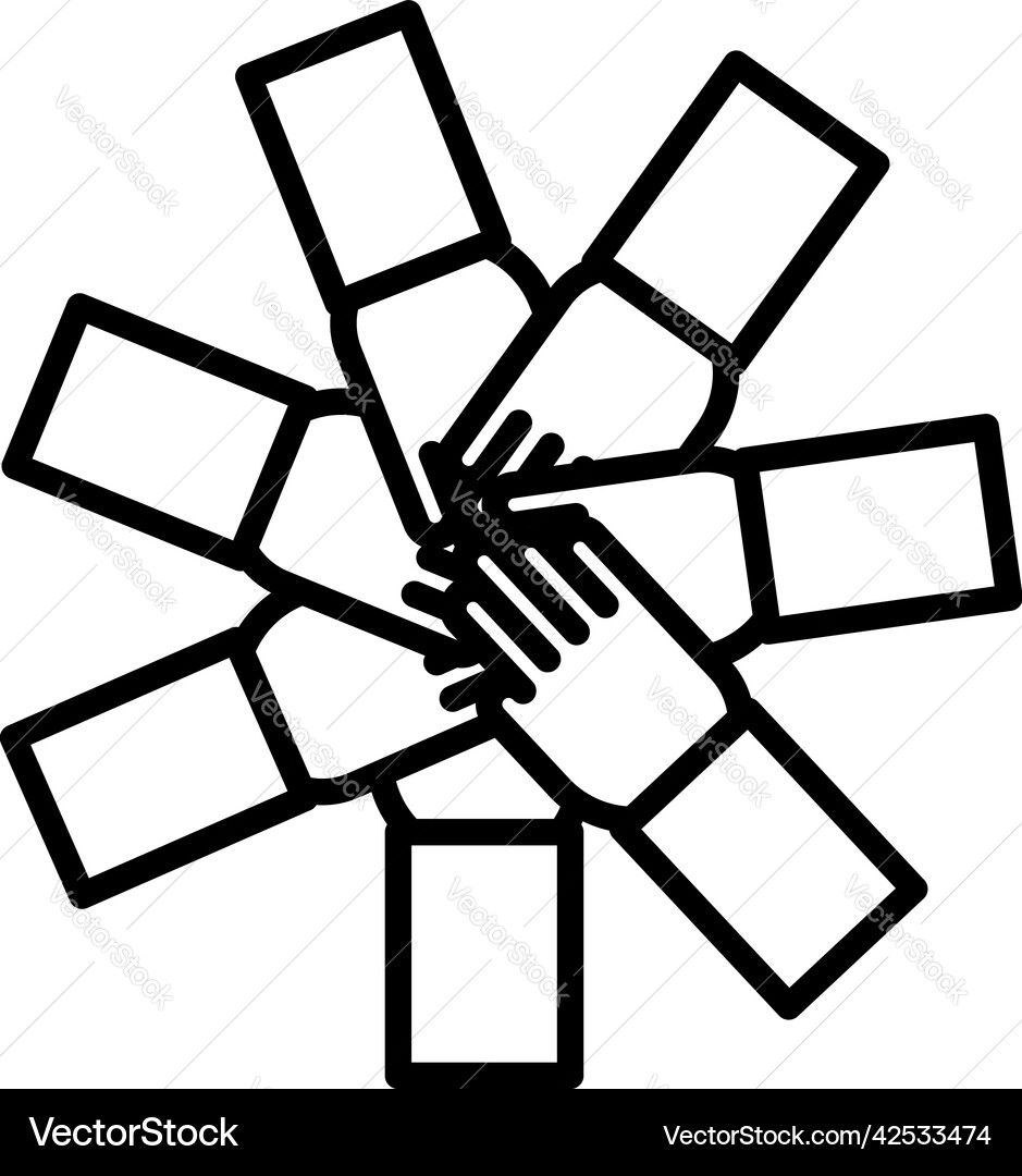 Unity and teamwork icon Unity and teamwork icon Vector Image