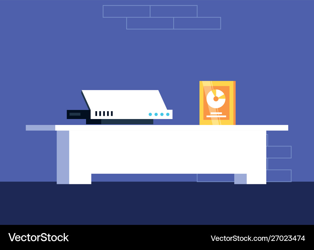 Video game console with compact disk Vector Image