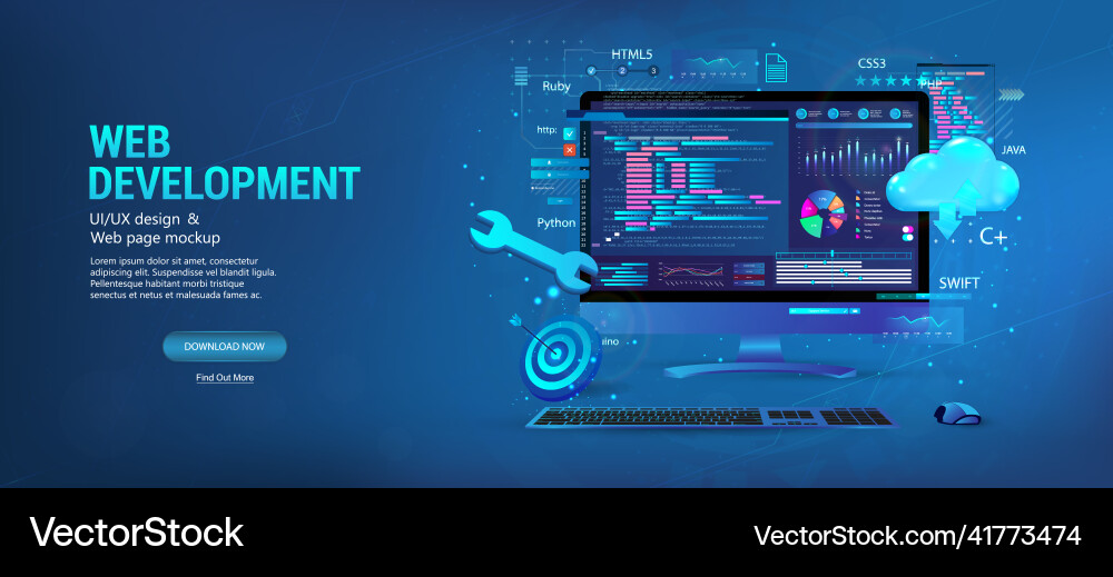 Web Development & Coding Concepts vector image