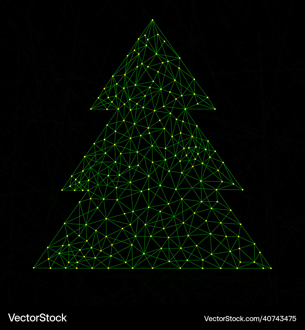 Abstract christmas tree with lines and dots Vector Image