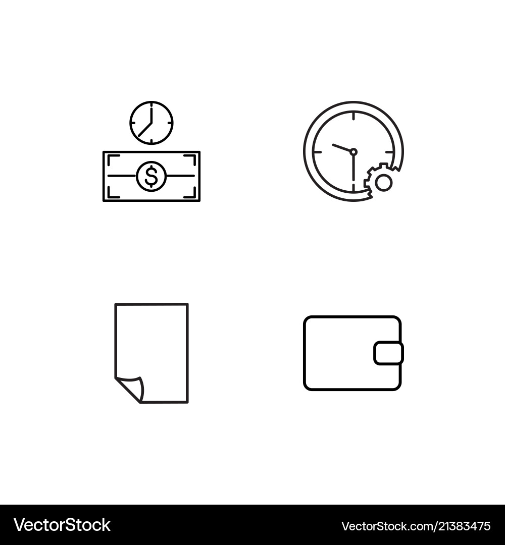 Banking linear icons set simple outline Vector Image