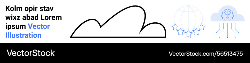 Cloud with tech symbols highlighting ai global Cloud with tech symbols highlighting ai global vector image
