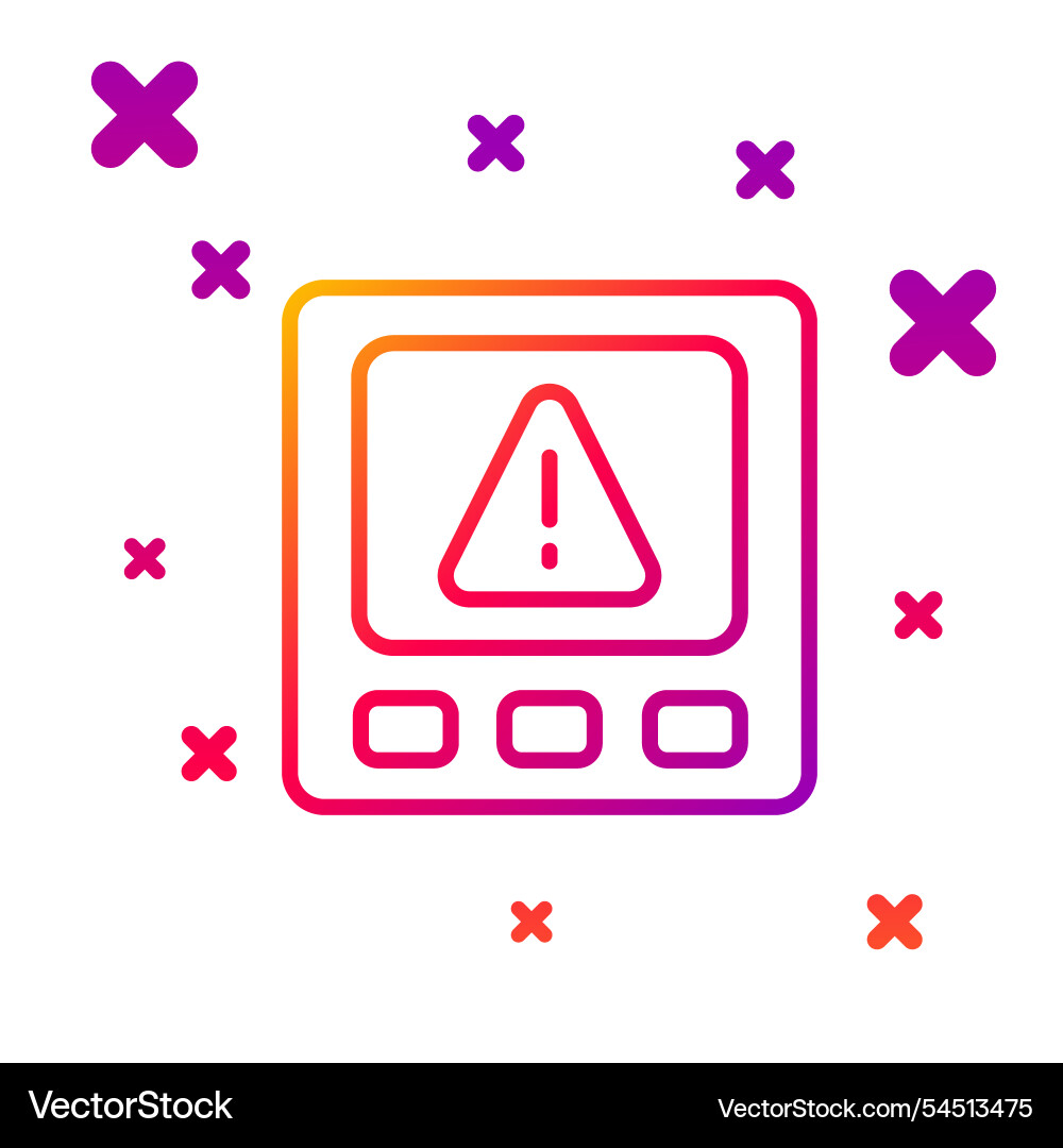 Color line gps device error icon isolated Color line gps device error icon isolated vector image