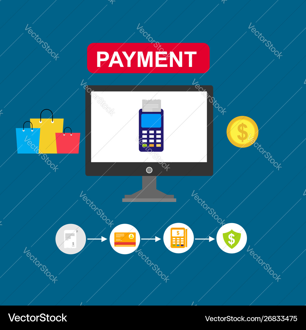 Concept online and mobile payments for web page Concept online and mobile payments for web page vector image