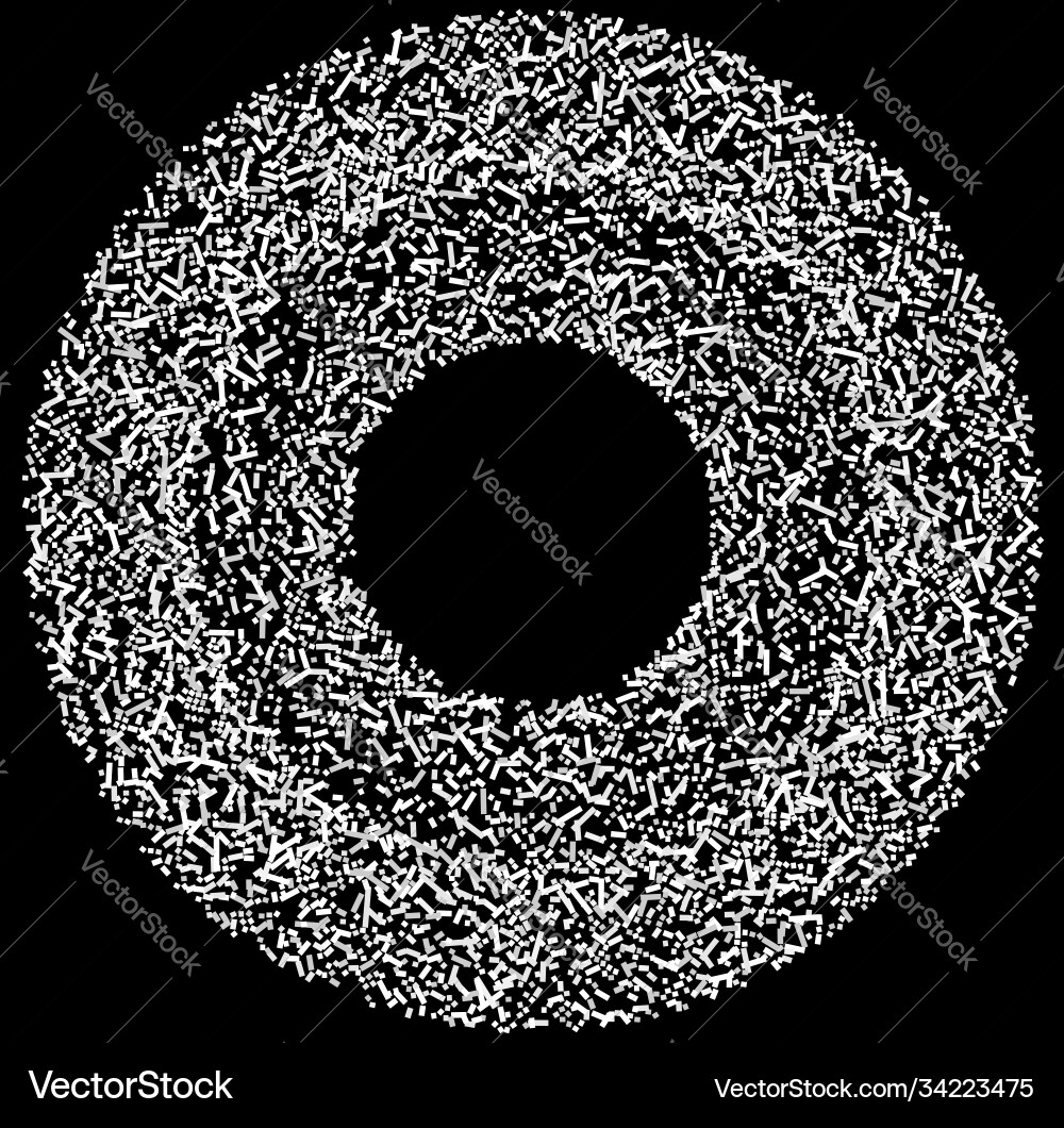 Grayscale random squares in circle formation Grayscale random squares in circle formation vector image