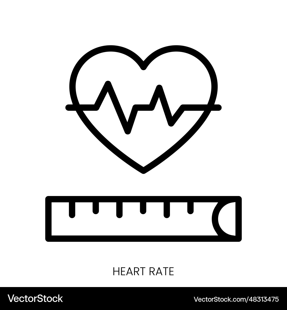 Heart rate icon line art style design isolated Vector Image