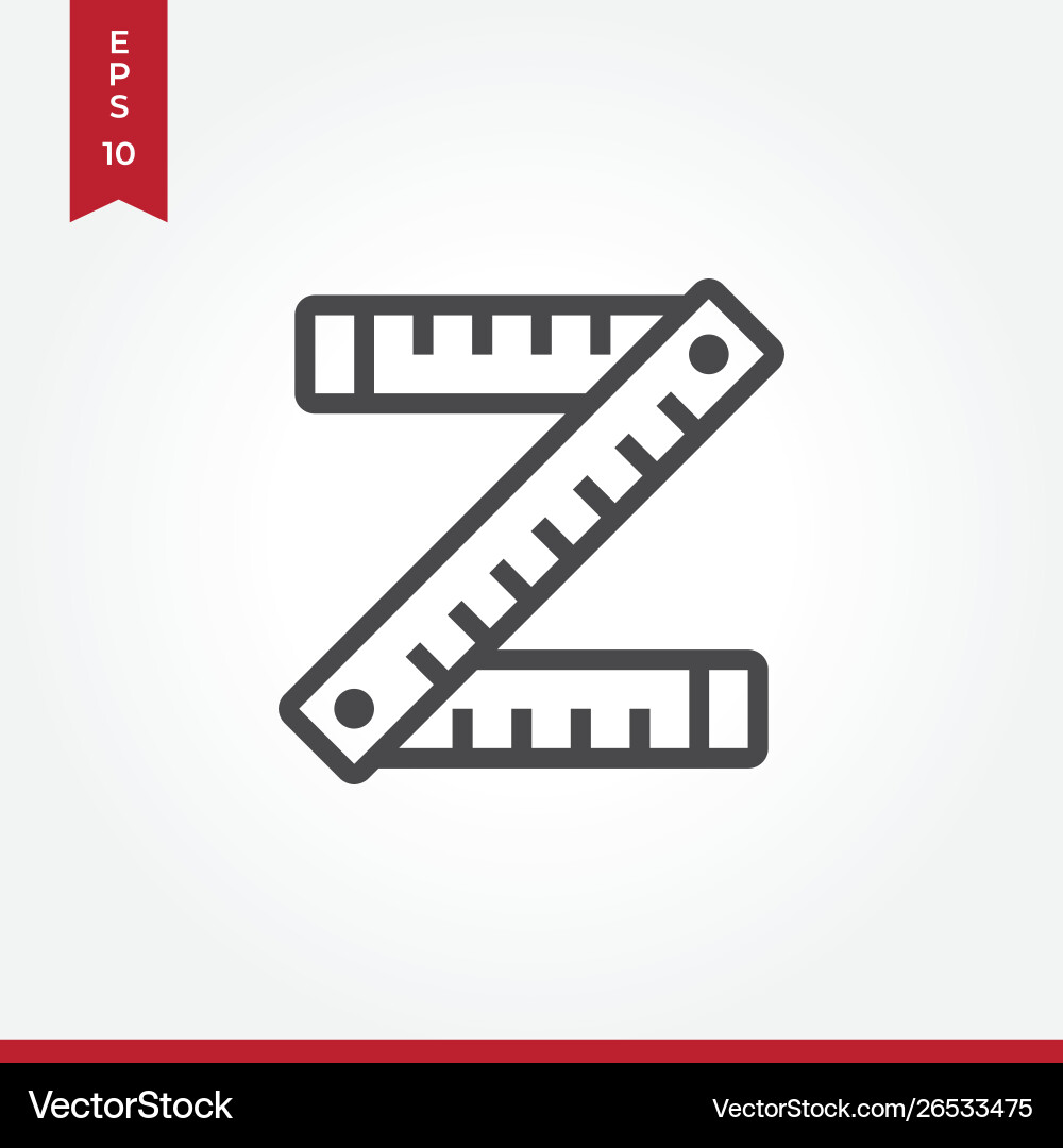 Ruler icon in modern style for web site Ruler icon in modern style for web site vector image