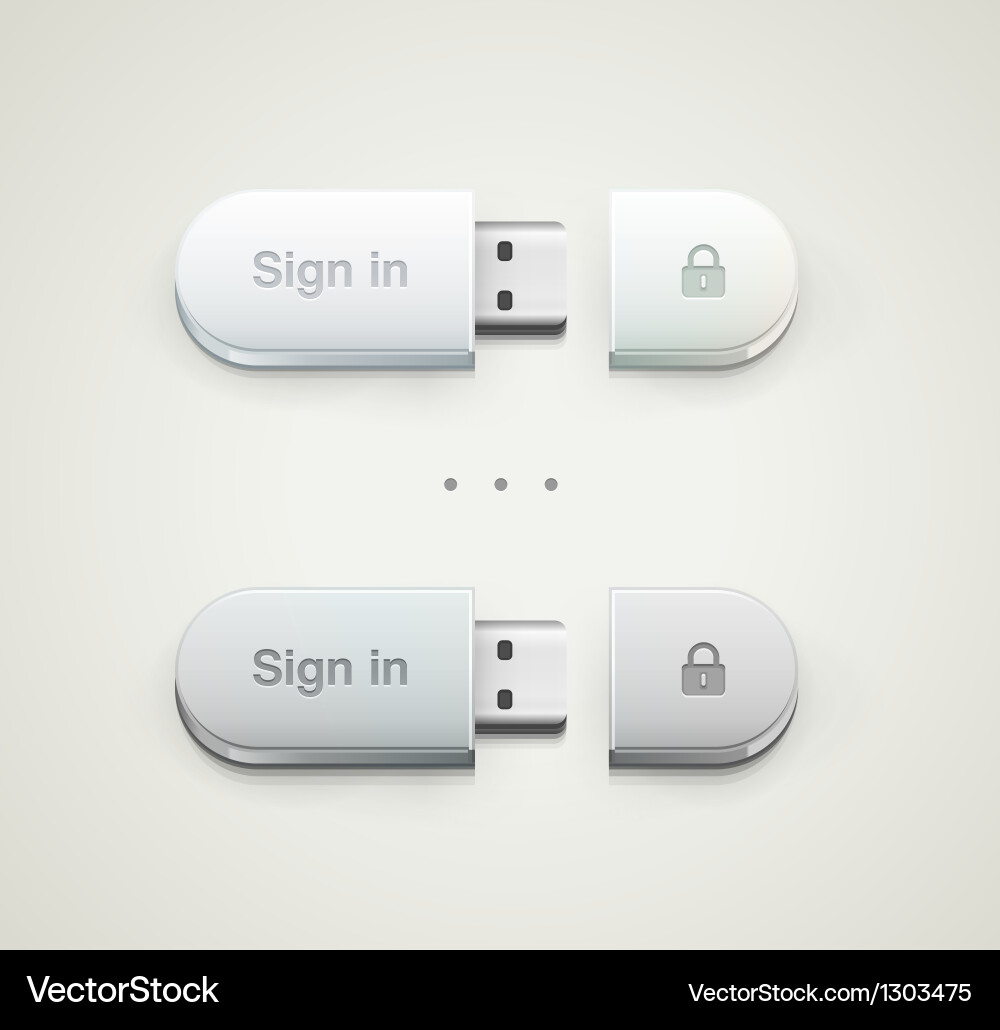Secure USB Drive with Login Icon vector image