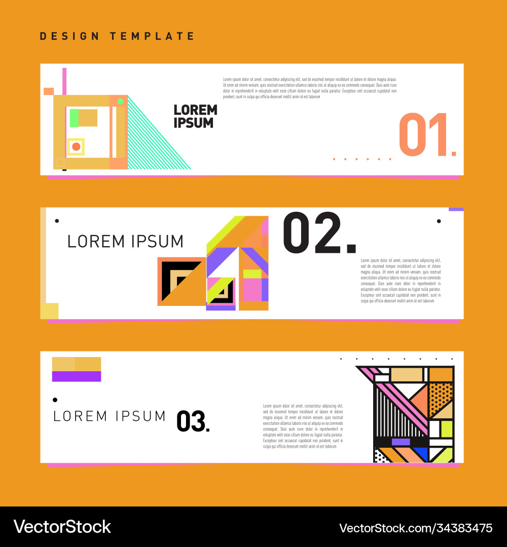 Set abstract banner web design template retro Set abstract banner web design template retro Vector Image