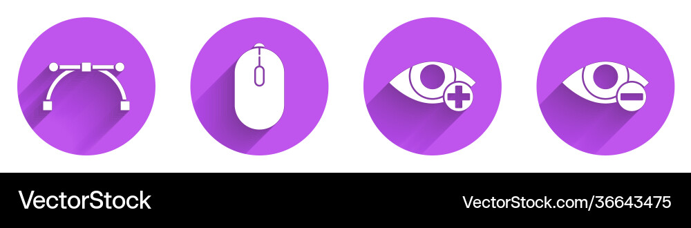 Set bezier curve computer mouse red eye effect Set bezier curve computer mouse red eye effect vector image