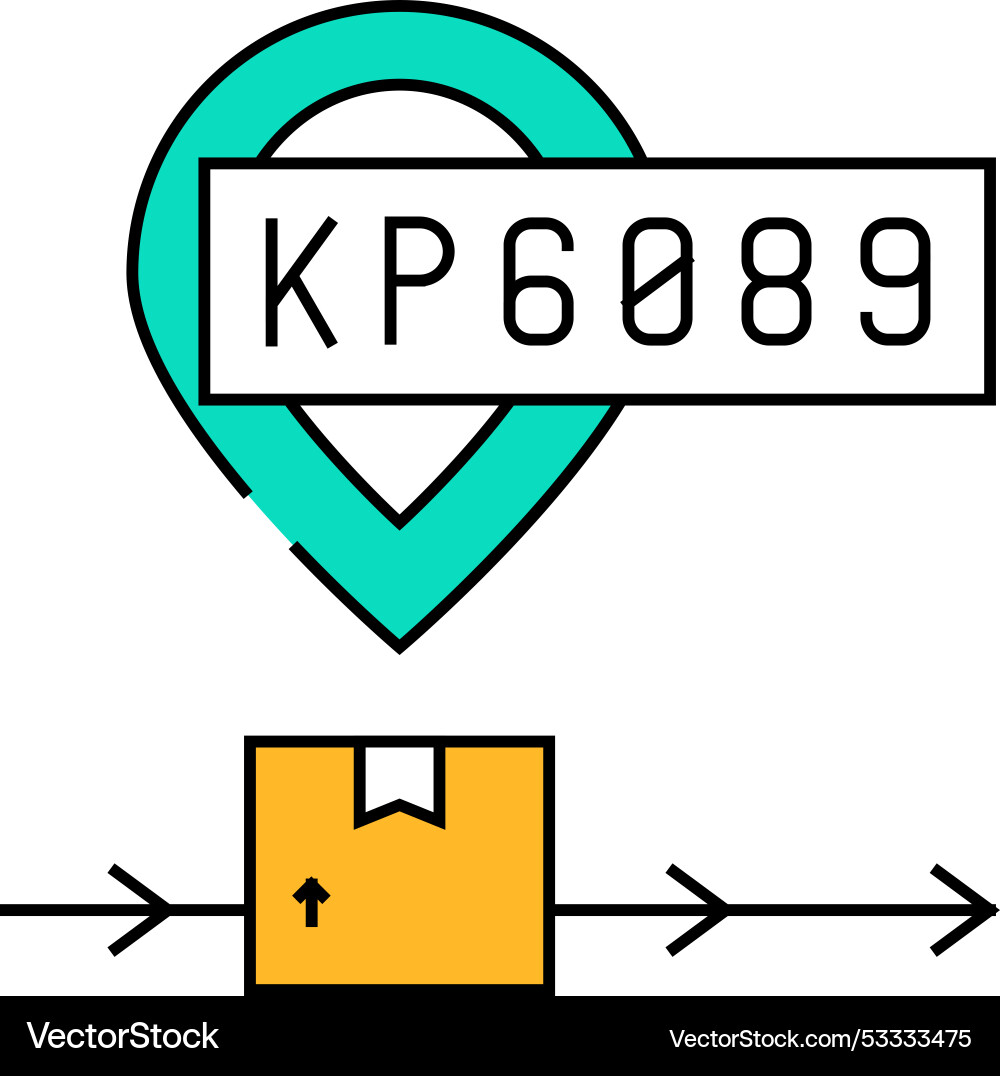 Tracking number icon color Tracking number icon color vector image