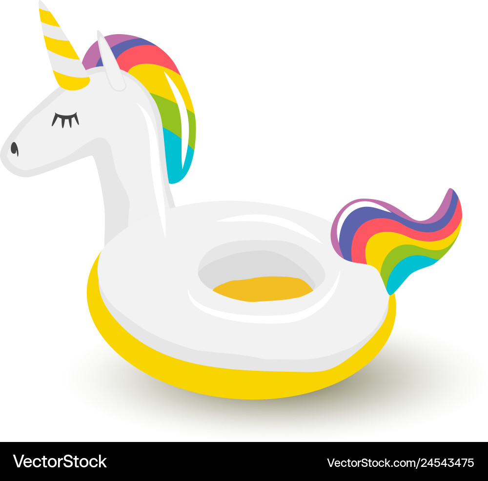 Unicorn inflatable pool float Unicorn inflatable pool float vector image