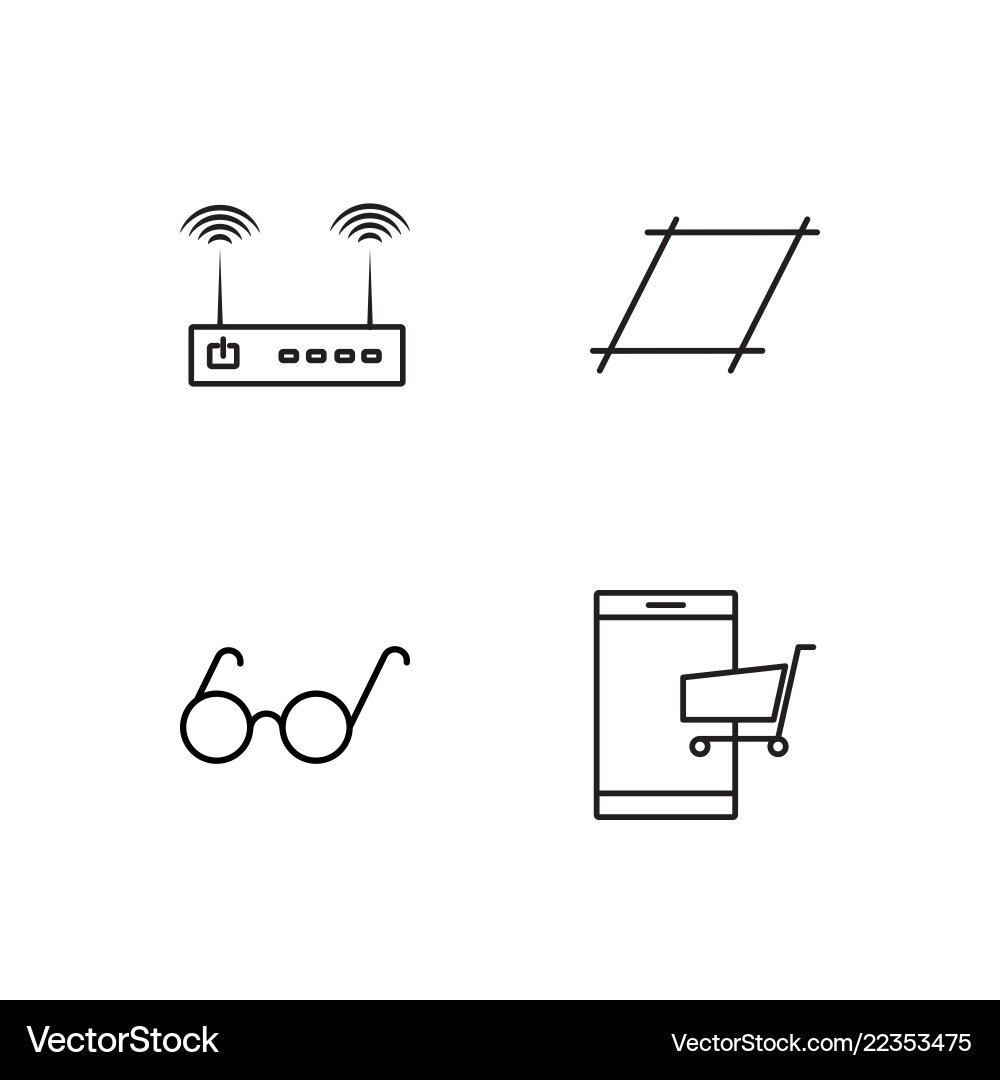 Web simple outlined icons set Web simple outlined icons set Vector Image