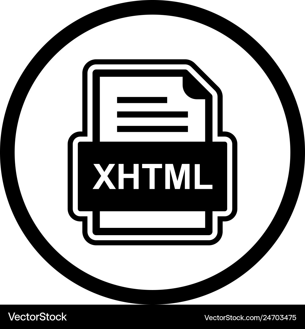 Xhtml file document icon vector image