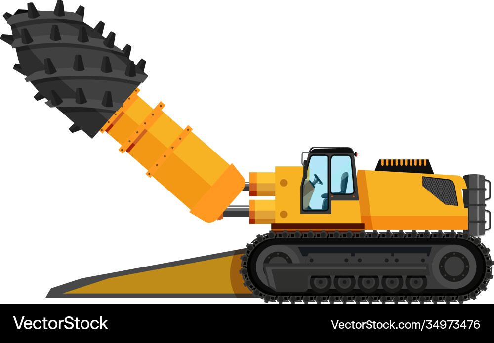 Coal mining roadheader isolated Vector Image