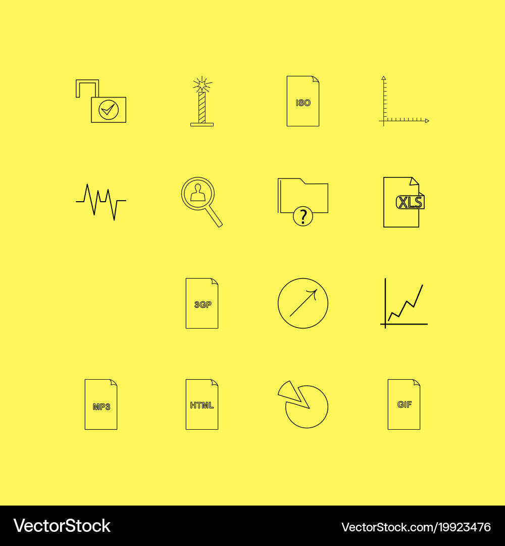 Files and folders linear icon set simple outline vector image