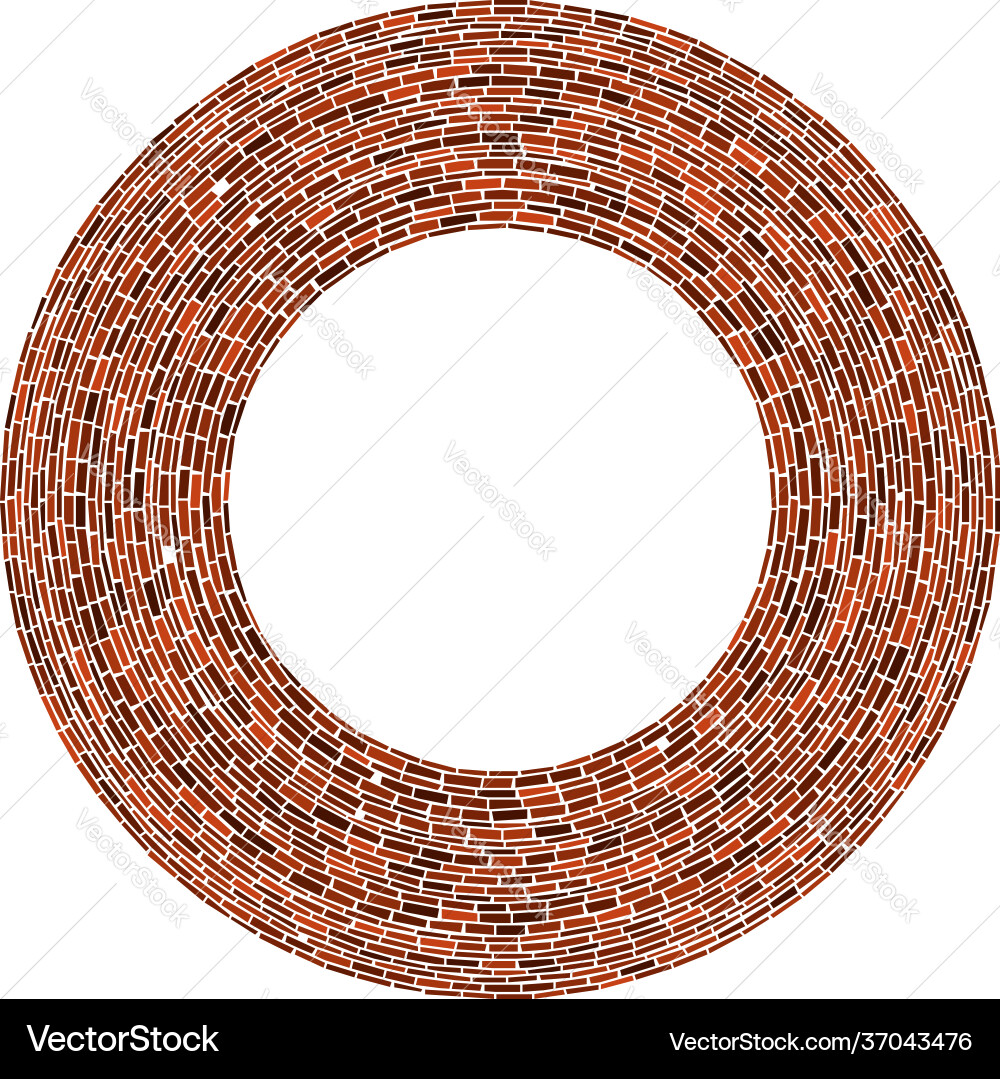 Geometric circle element circular red stonework vector image