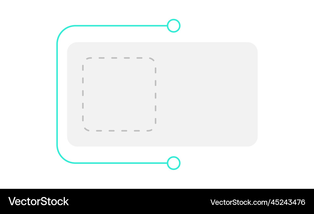 Horizontal rectangle shape with mint line design Horizontal rectangle shape with mint line design vector image