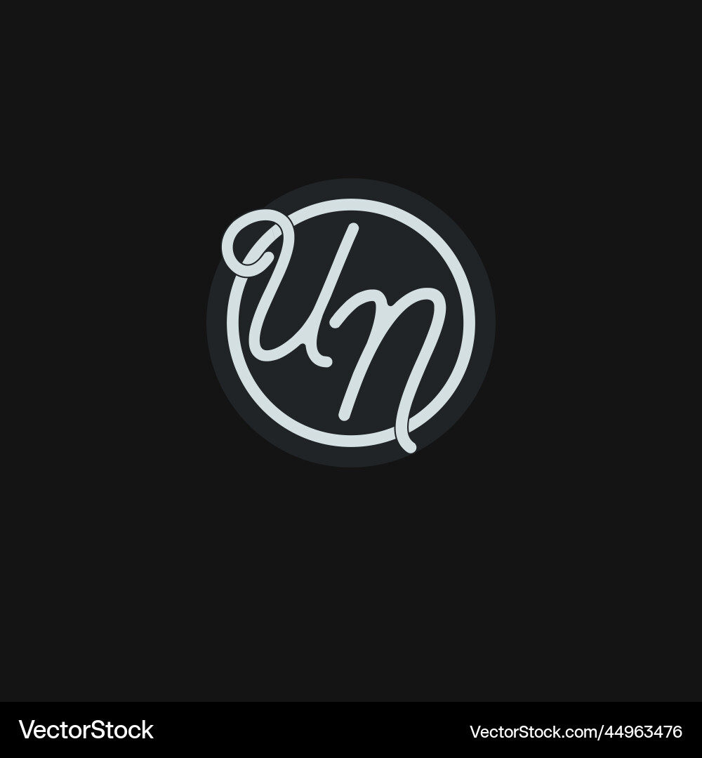 Initials un logo monogram with simple circle line Vector Image