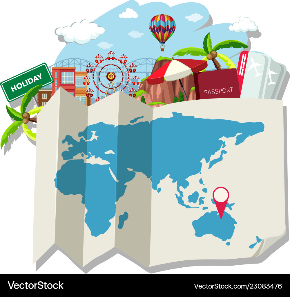 Isolated map and location Vector Image