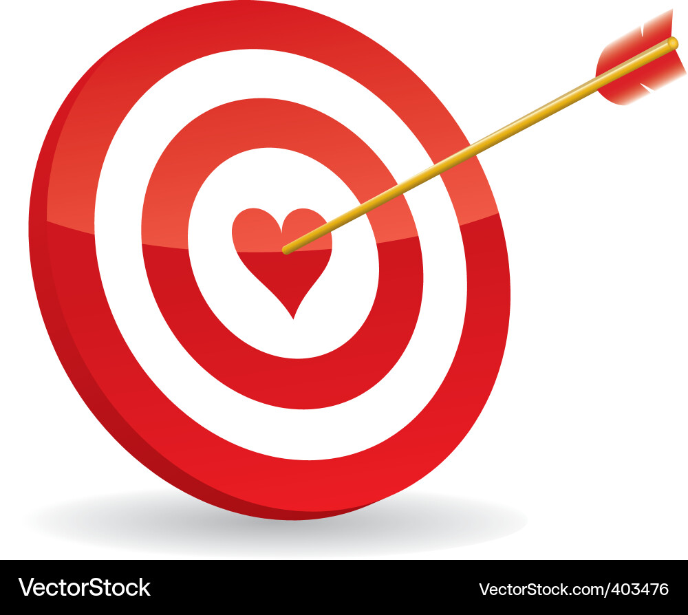Love Target with Arrow Vector Image