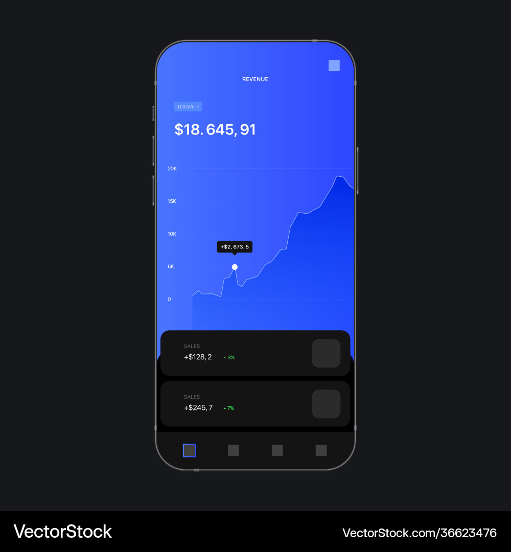 Money statistic graph ui screen concept Money statistic graph ui screen concept vector image