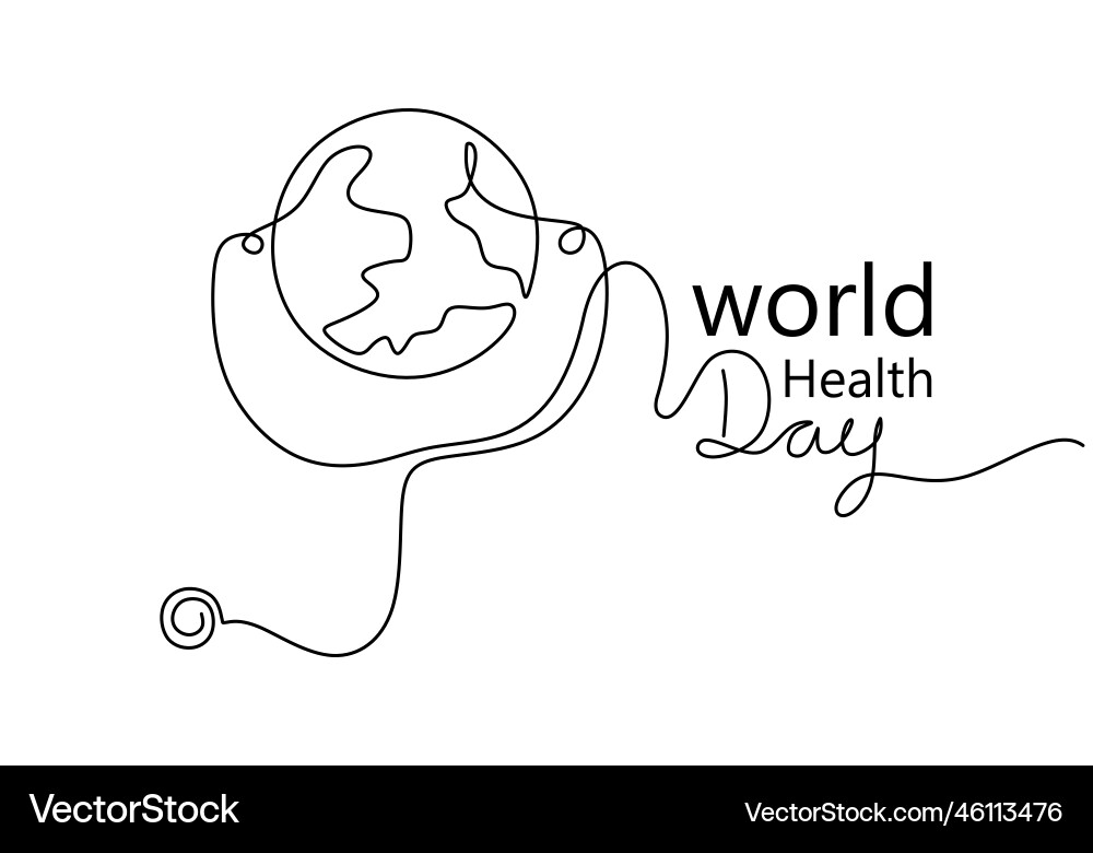One continuous single line of stethoscope One continuous single line of stethoscope vector image