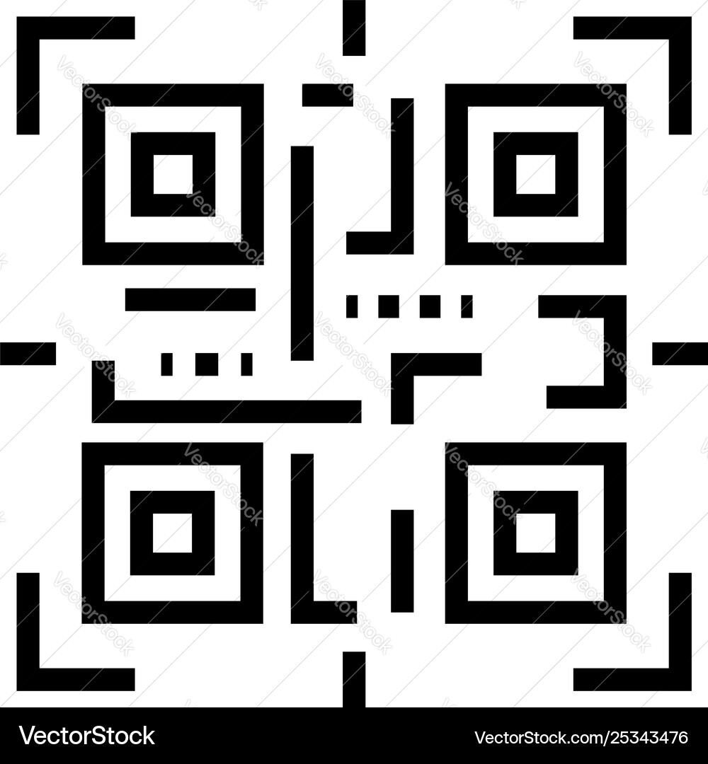 Qr code identification icon outline style Qr code identification icon outline style vector image