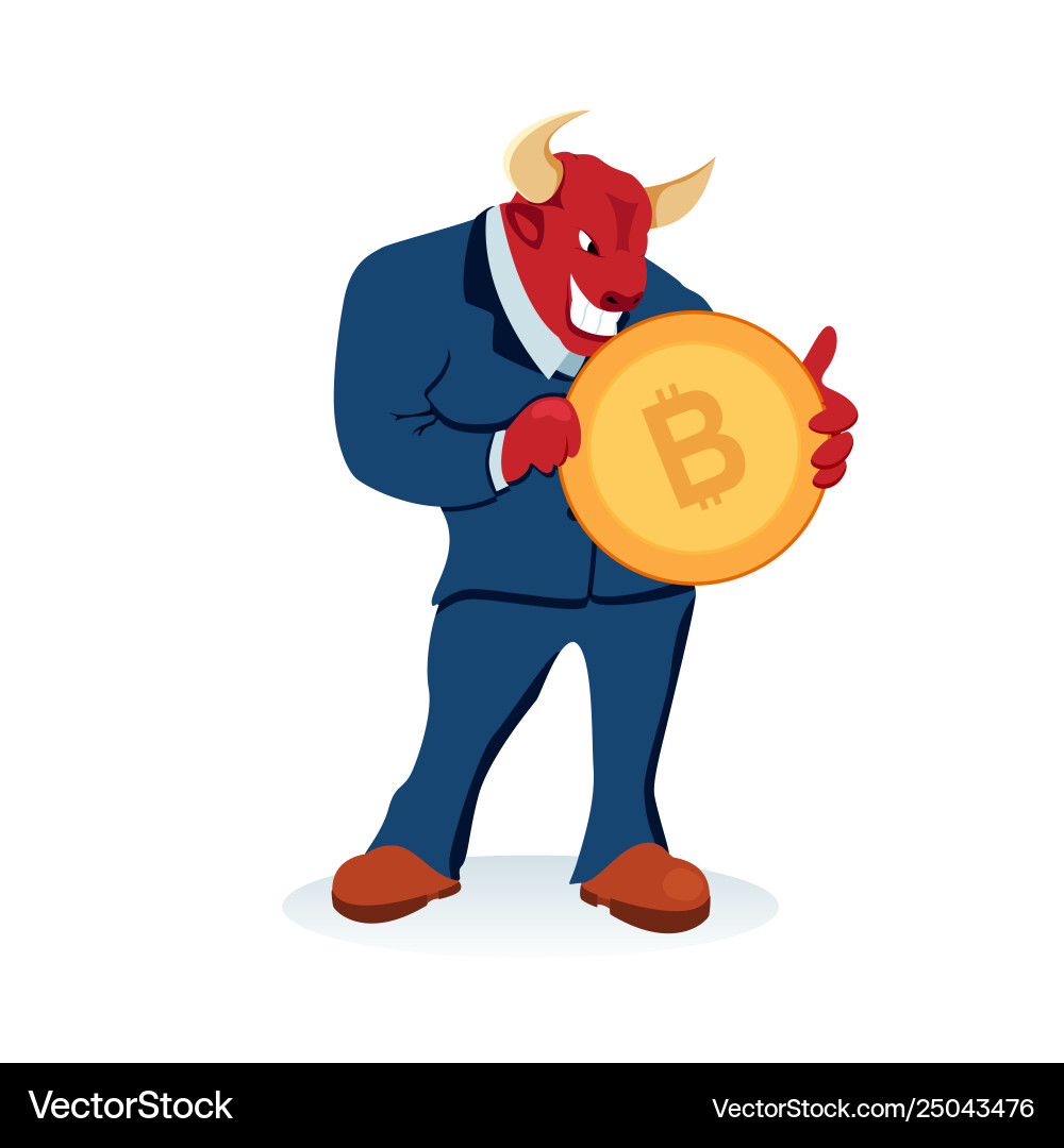 Red bull trader increase price on bitcoin stock Red bull trader increase price on bitcoin stock vector image