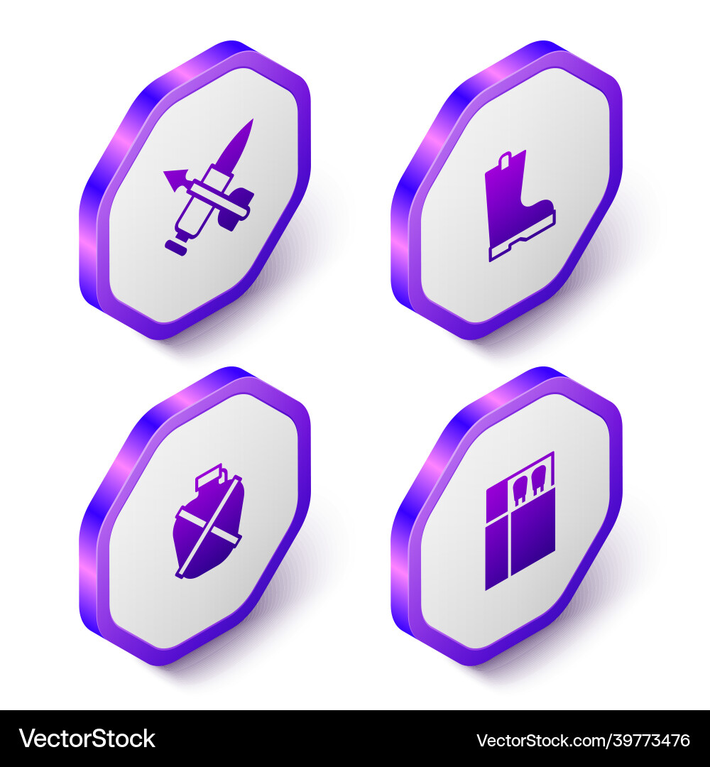 Set isometric crossed bullet with arrow Set isometric crossed bullet with arrow Vector Image